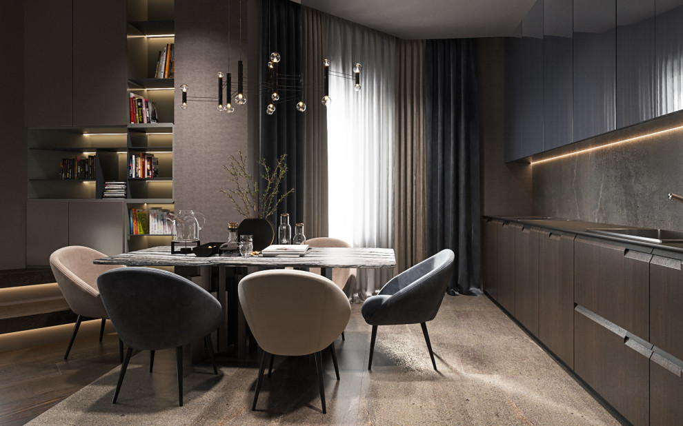 Студия в современном стиле в колониальных тонах