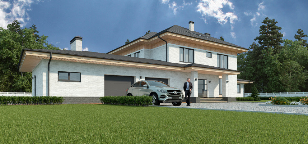 Загородный коттедж в стиле Райт