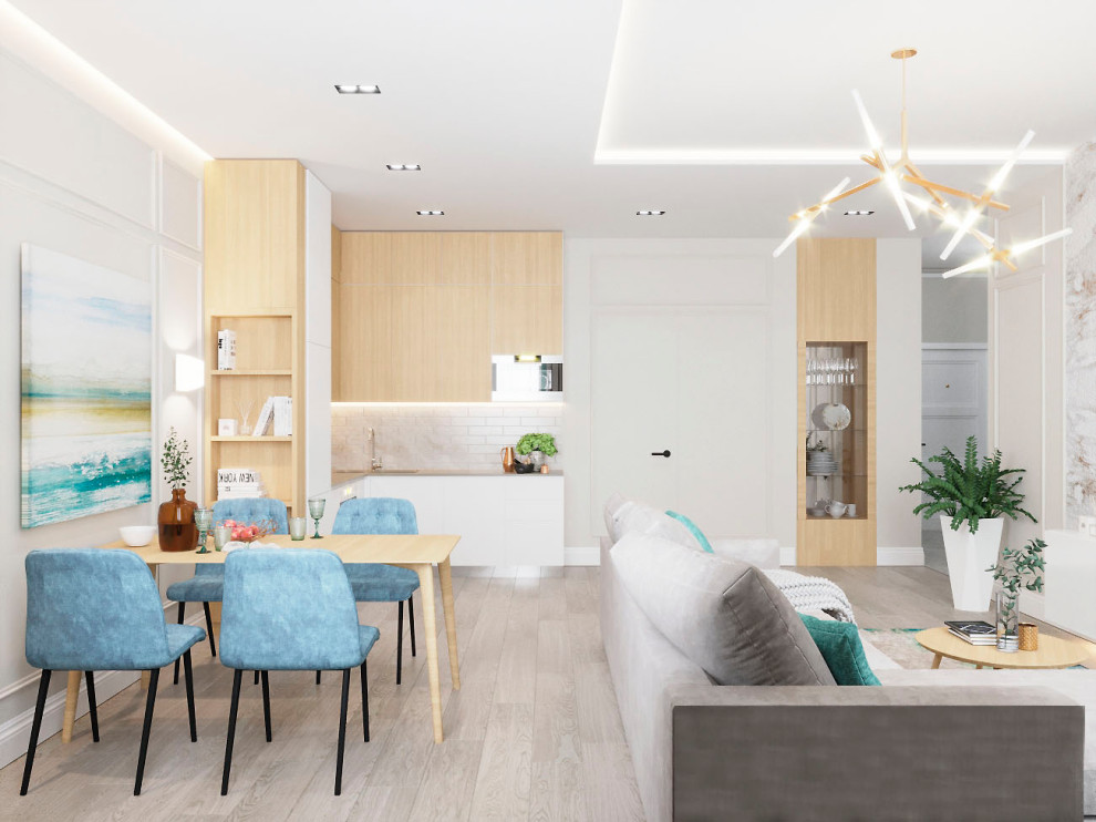 Светлый современный дизайн квартиры для молодой семьи