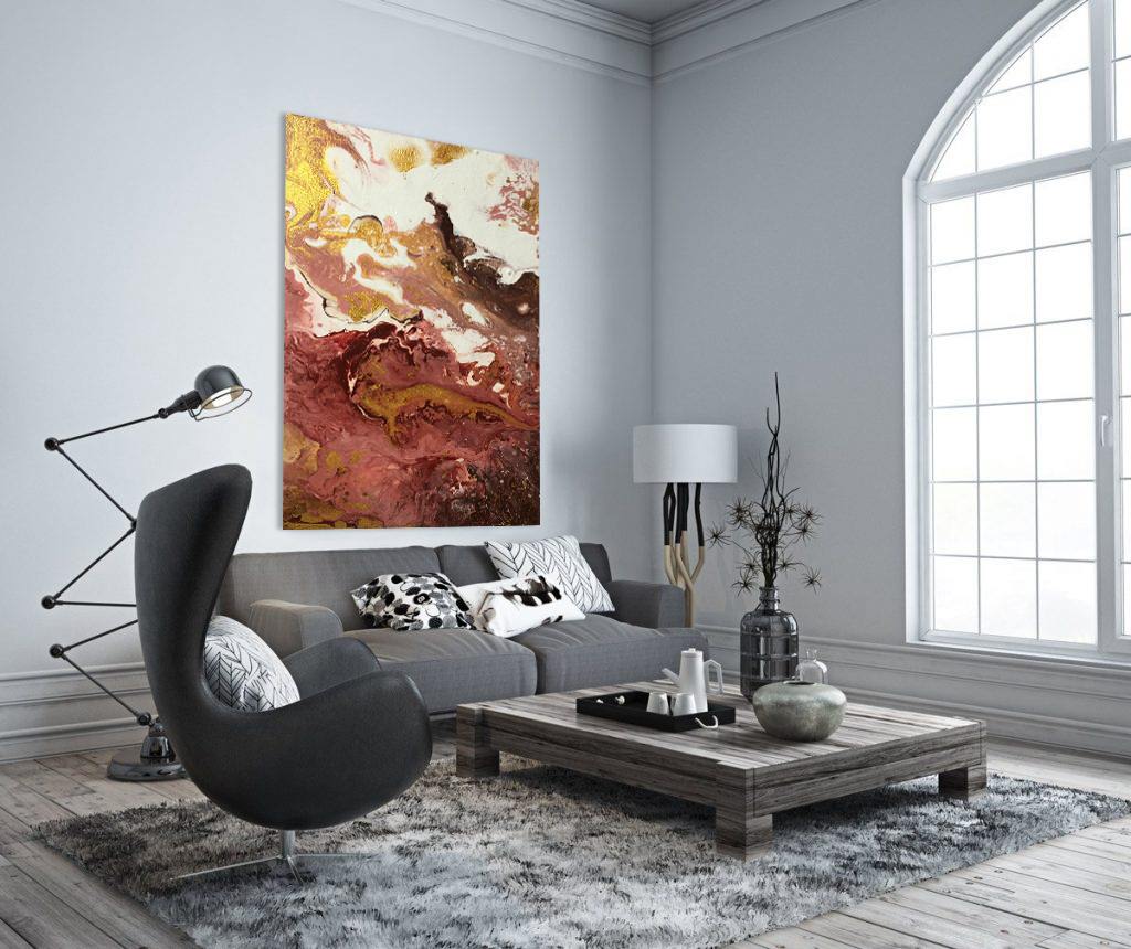 Обложка проекта: Картина жидким акрилом с золотом