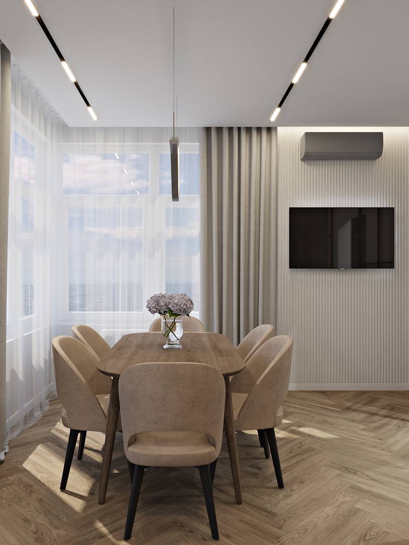 Кухня-столовая в современном стиле