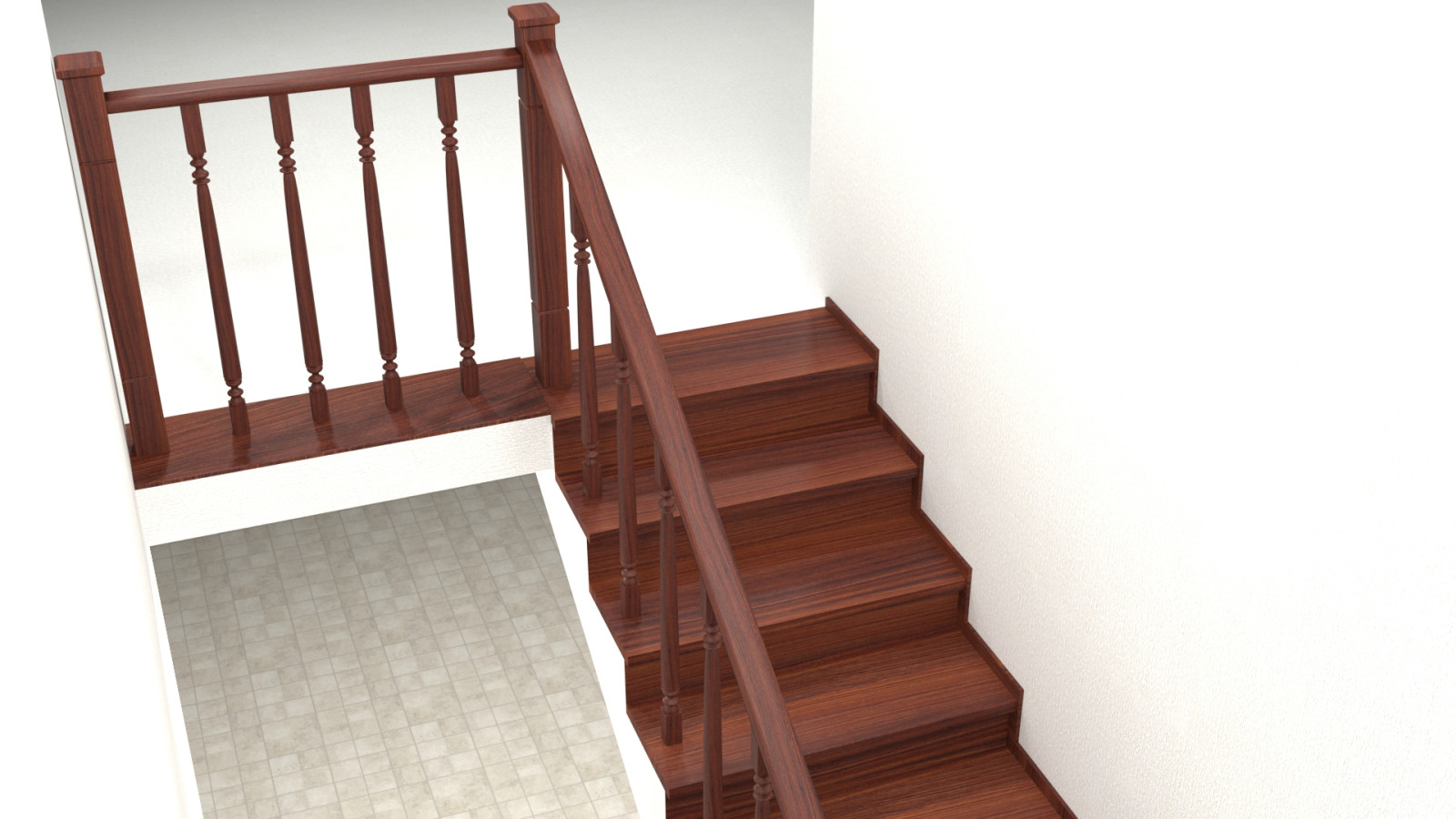 Обложка проекта: П-образная лестница в доме