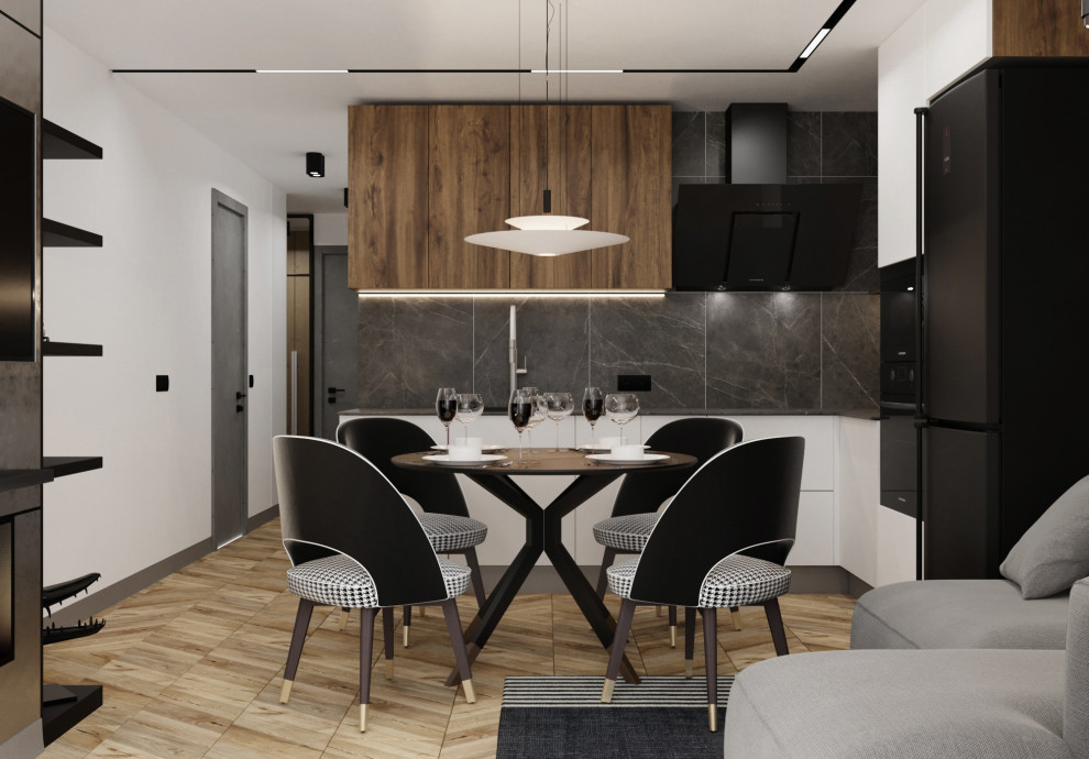 Дизайн кухни-гостиной в стиле лофт