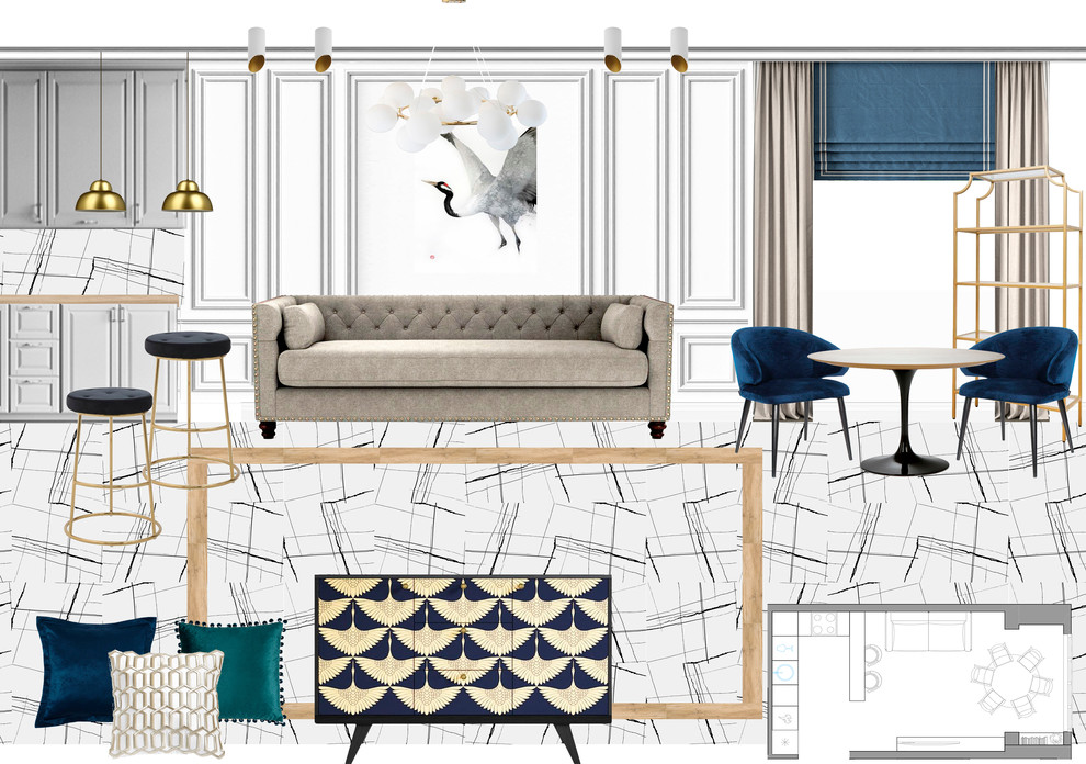 Коллажи к проекту для большой семьи в стиле современной классики