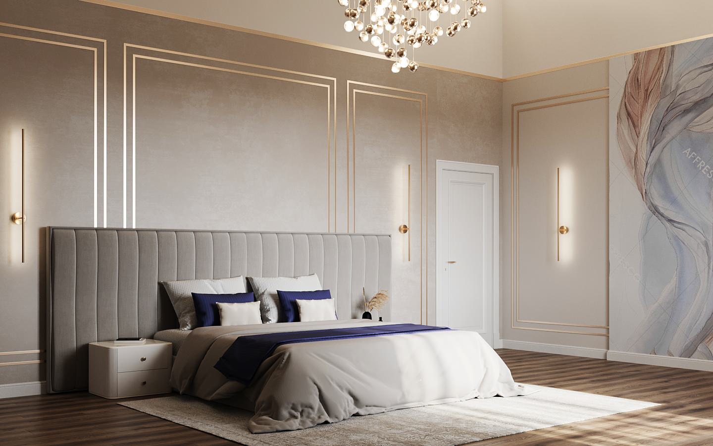 Спальная комната. Из дизайн проекта дома в поселке "Лесной остров"