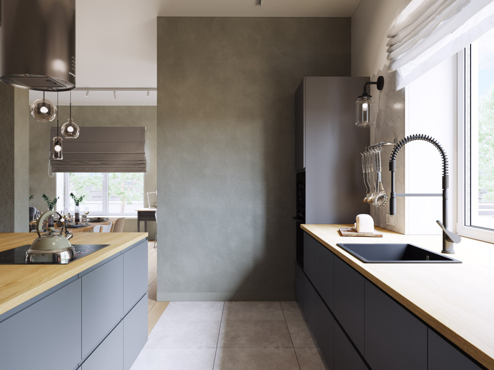 Дом в Орловской области (кухня-гостиная)