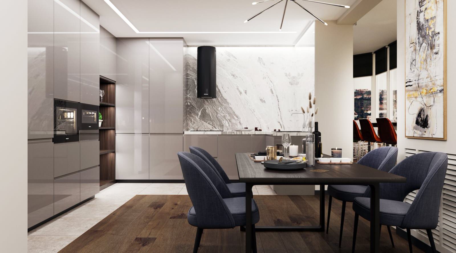 Дизайн кухни-гостиной