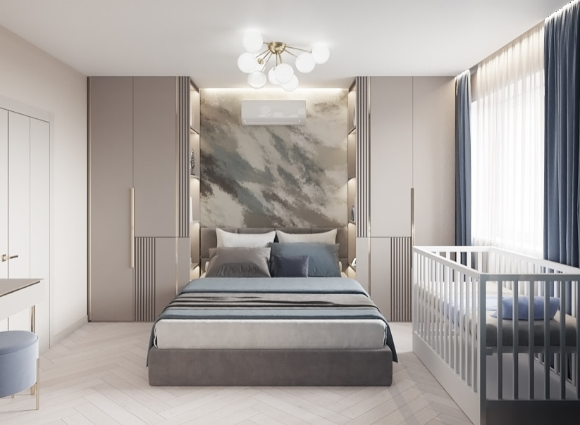 Обложка проекта: Проект спальни,12 м2