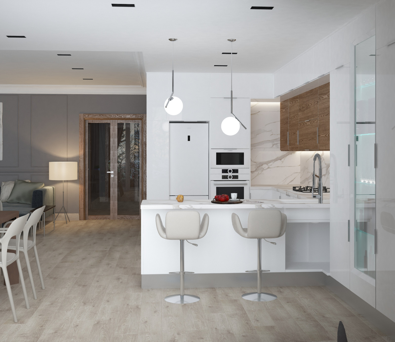 Обложка проекта: Проект кухни в серой гамме