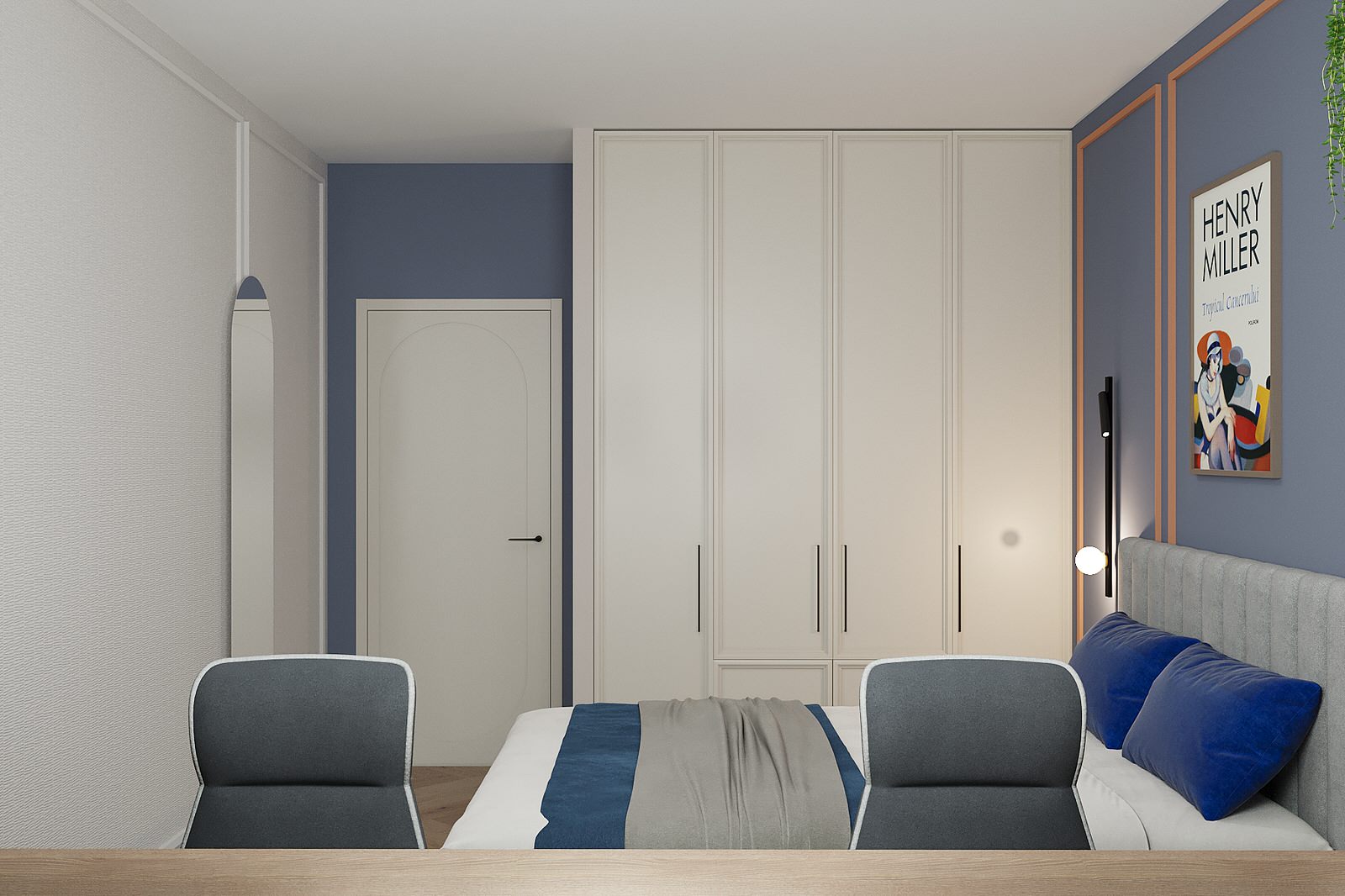 Обложка проекта: спальня+кабинет в малогабаритной квартире