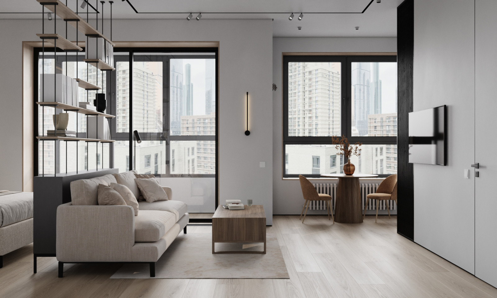 Дизайн интерьера квартиры в современном стиле в ЖК Сити Парк 2