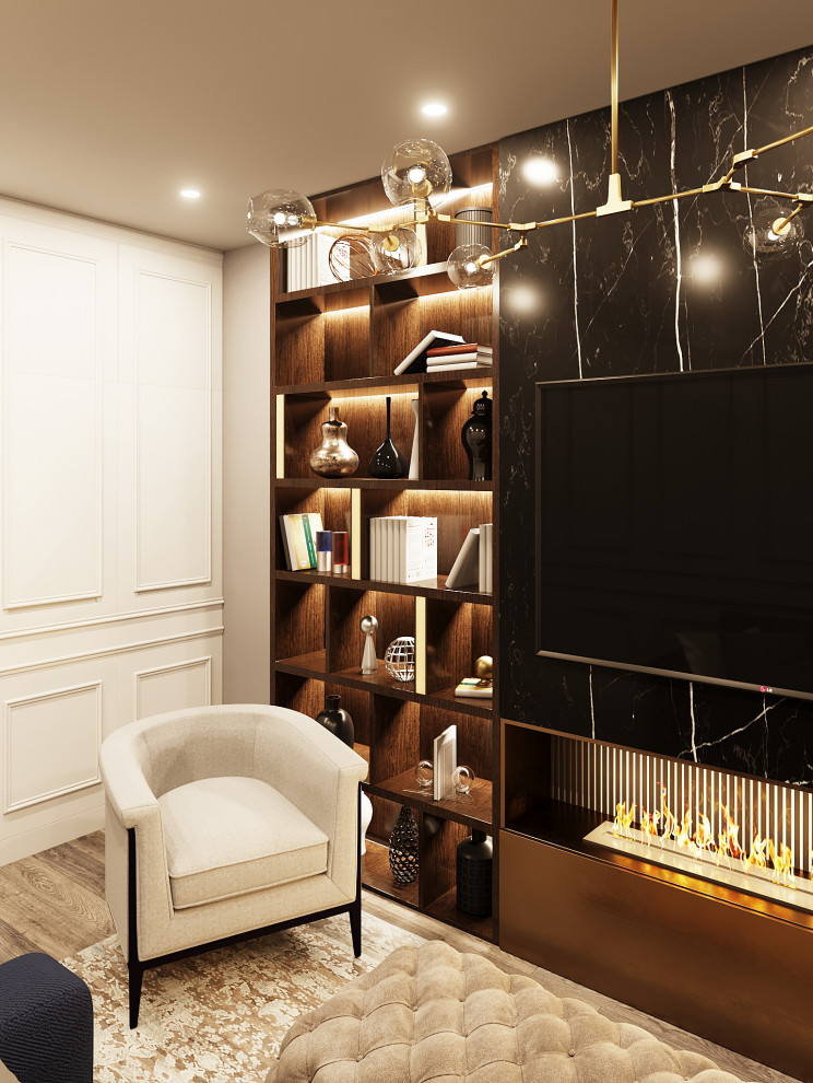 Обложка проекта: квартира в современном классическом стиле с элементами минимализма