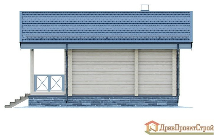 Проект бани № 155. Баня из бруса массива естественной влажности 140 х 140,