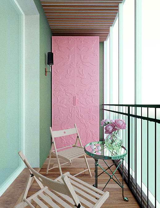 Светлая и разноцветная квартира для молодой девушки.