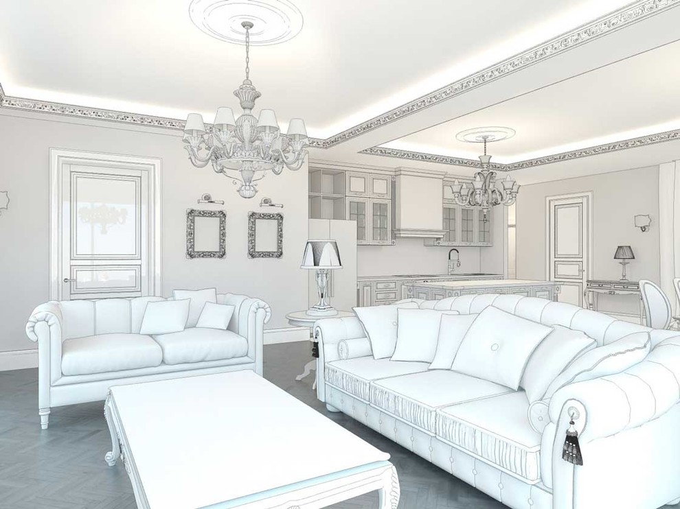 Квартира к классическом стиле нео-барокко