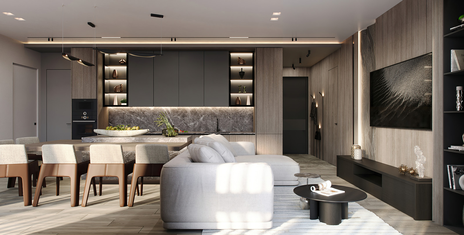 Кухня-гостиная и холл