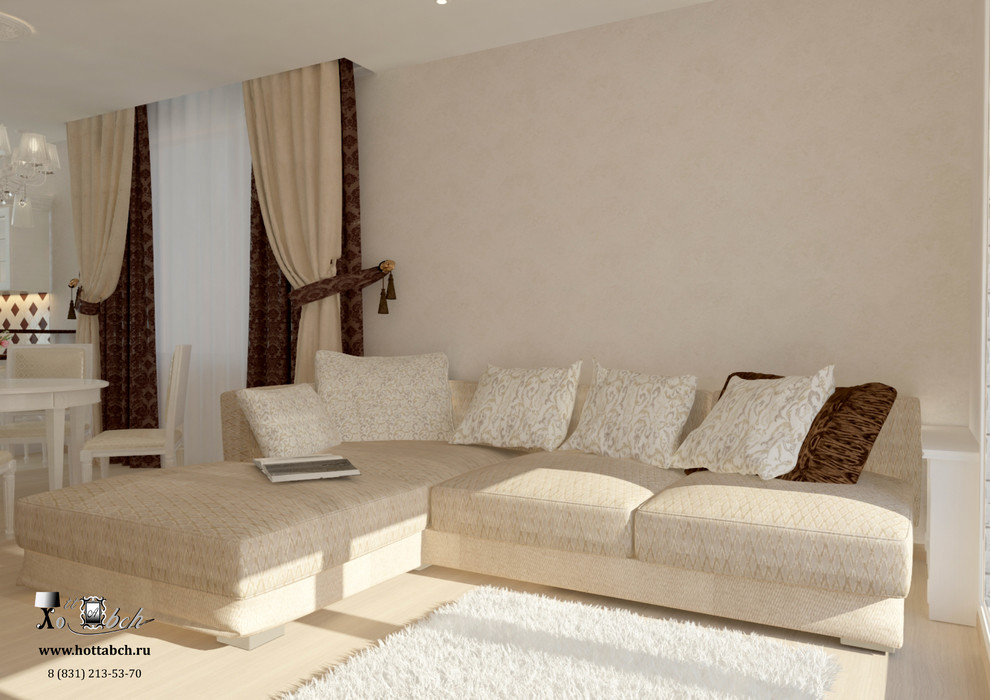 дизайн-проект кухни-гостиной в д. Кусаковка