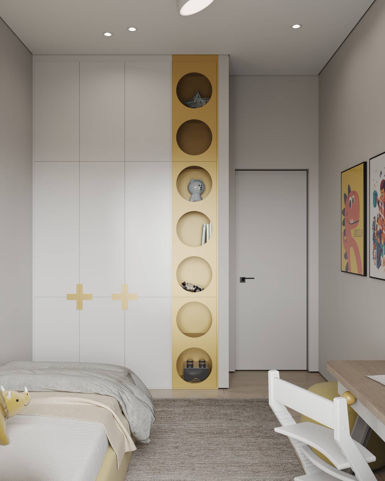 Минималистичная детская (Трехкомнатная квартира, Пенза)