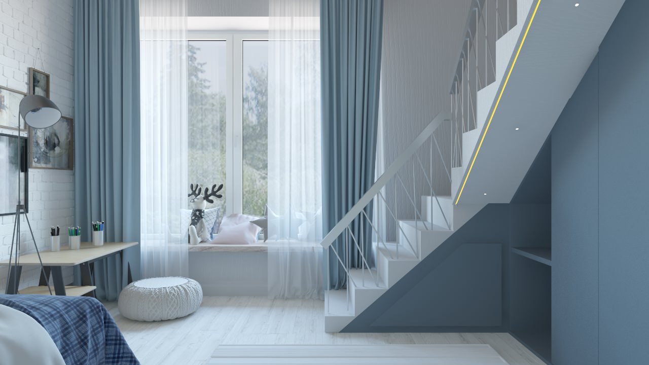 Загородный дом с высокими мансардными потолками