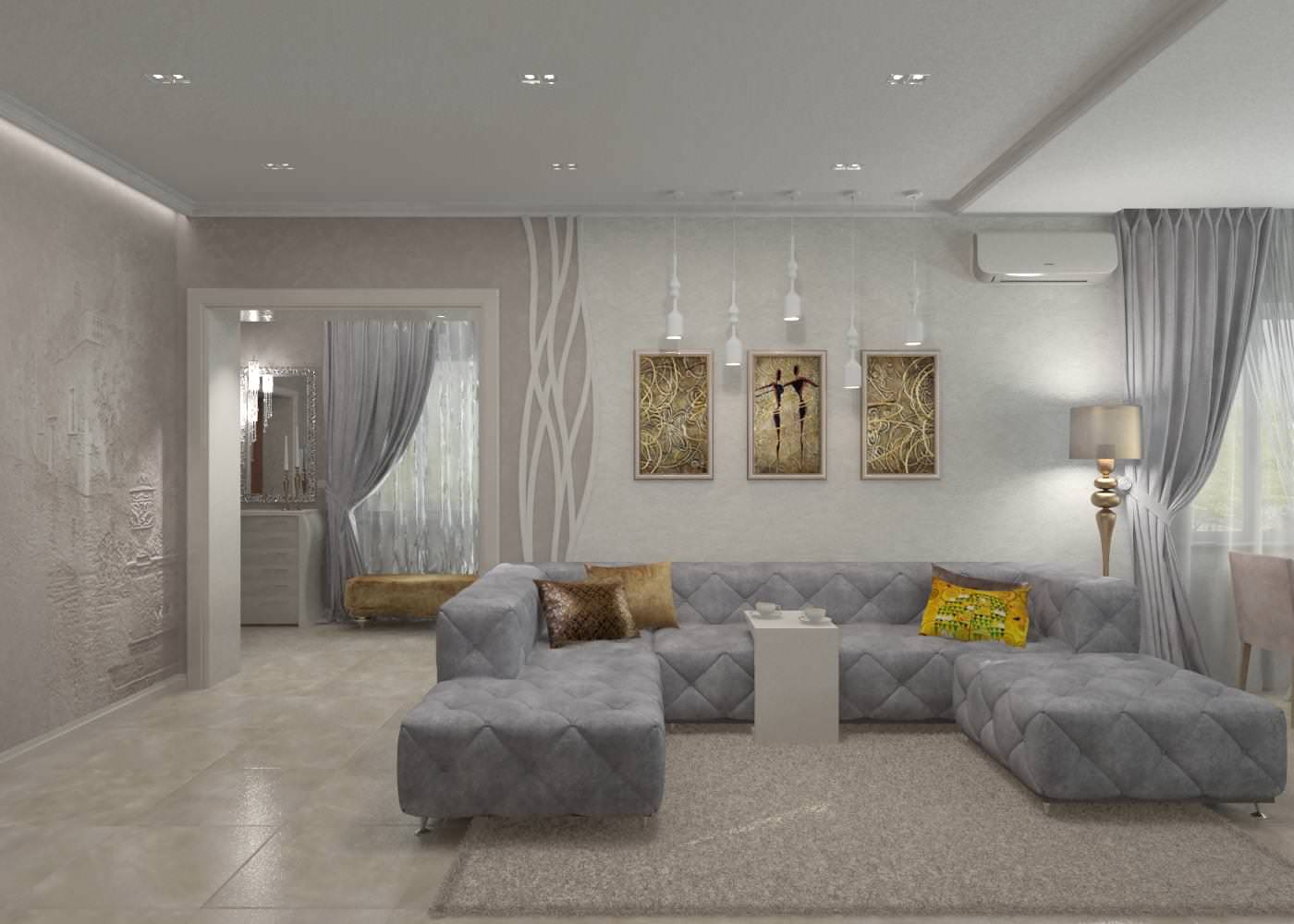 визуализация "Гостиная - студия"