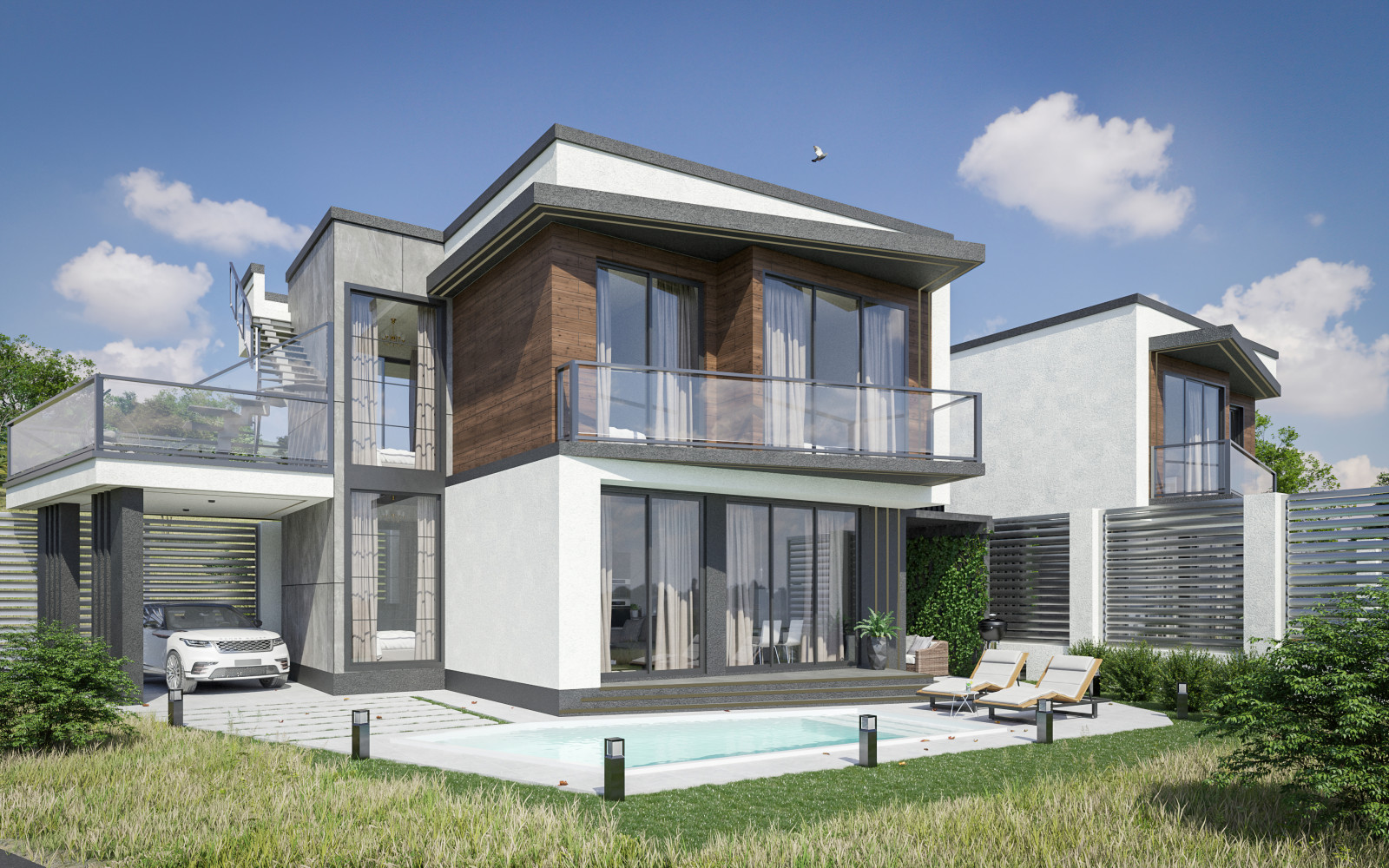 Обложка проекта: 2 дома в стиле Райта