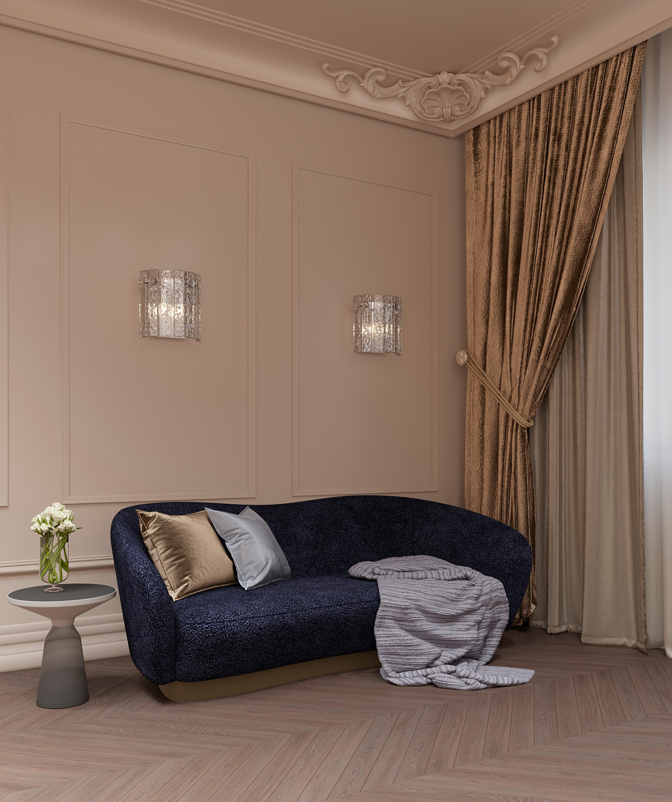 Обложка проекта: Гостиная в стиле современная классика