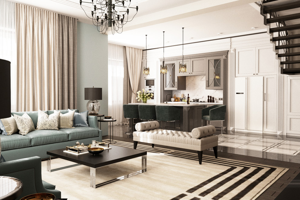 Изысканый интерьер в голубых тонах в г.Санкт-Петербург