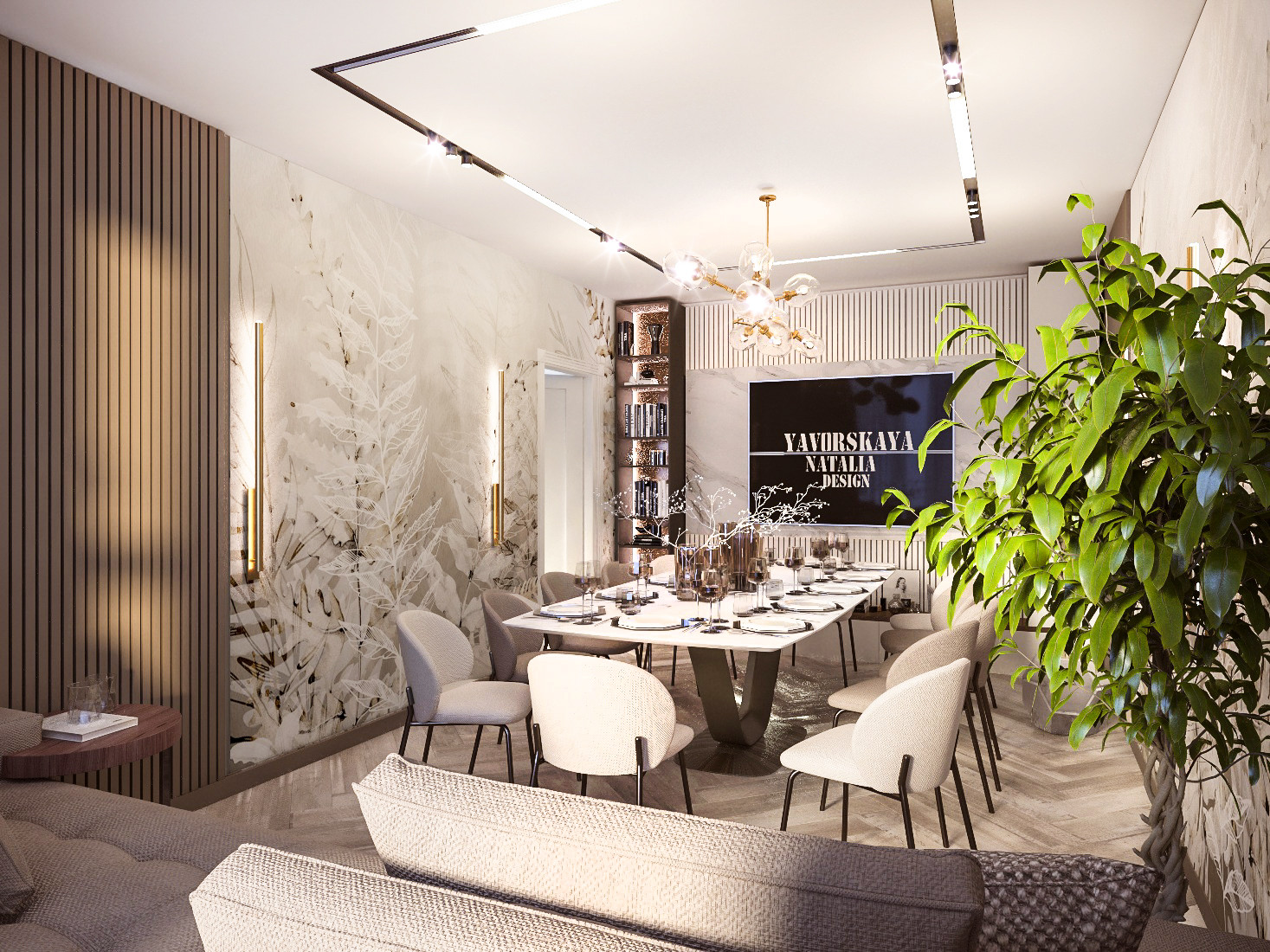 Гостиная 20 м² для очень гостеприимной семьи. Коллекция Selva-2019