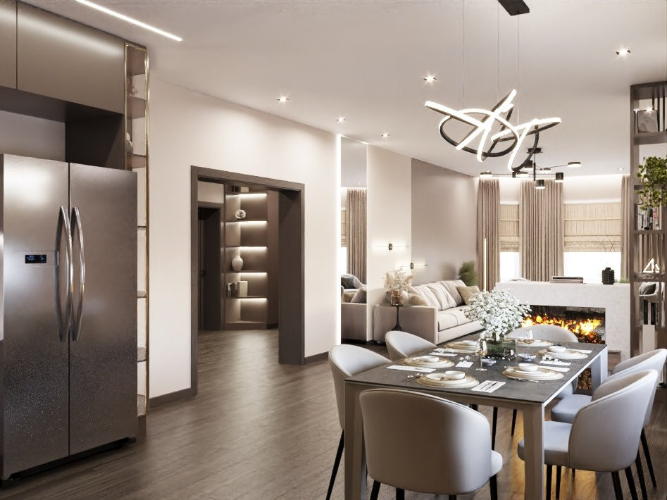 Дизайн кухни-гостиной