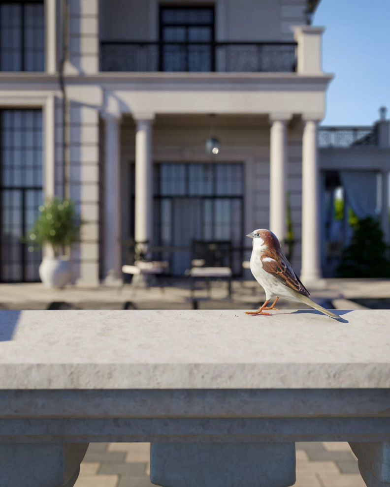 Архитектурный проект жилого дома с бассейном в классическом стиле. 1100кв.м.