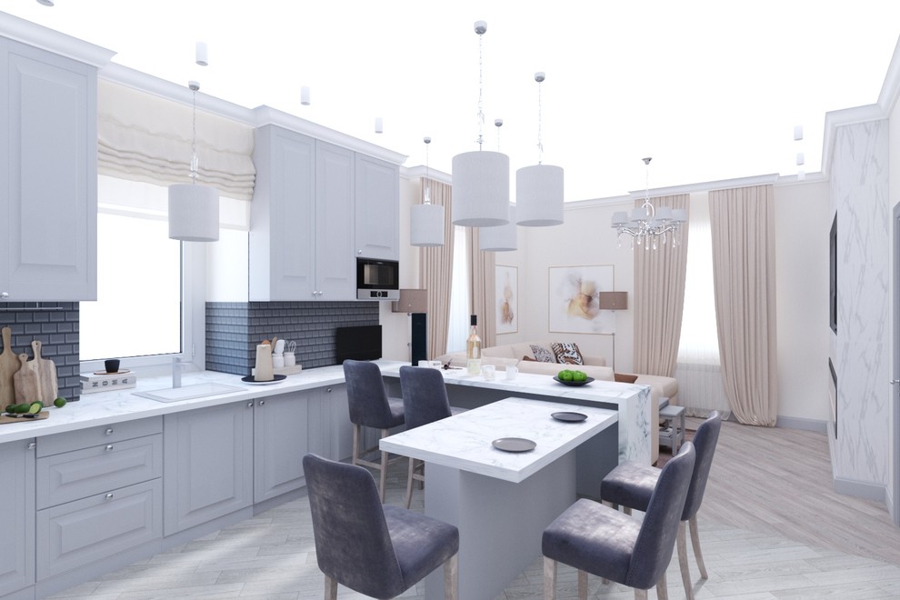 Обложка проекта: кухня гостиная в стиле классическом стиле