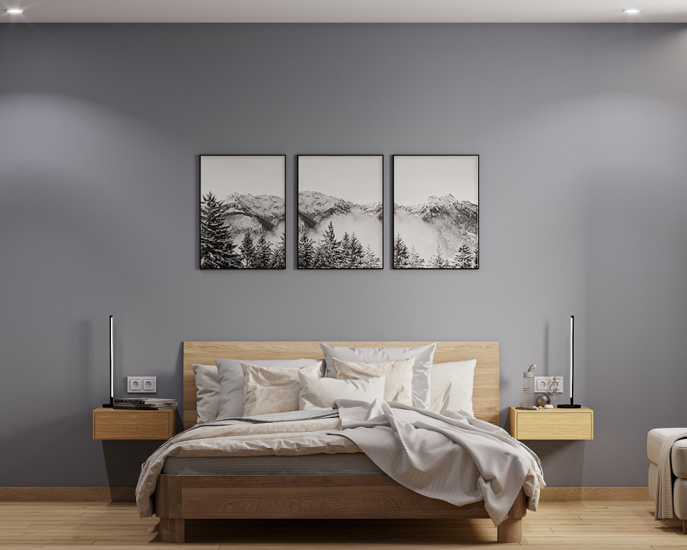 Обложка проекта: Аскетичный интерьер спальни для молодой пары