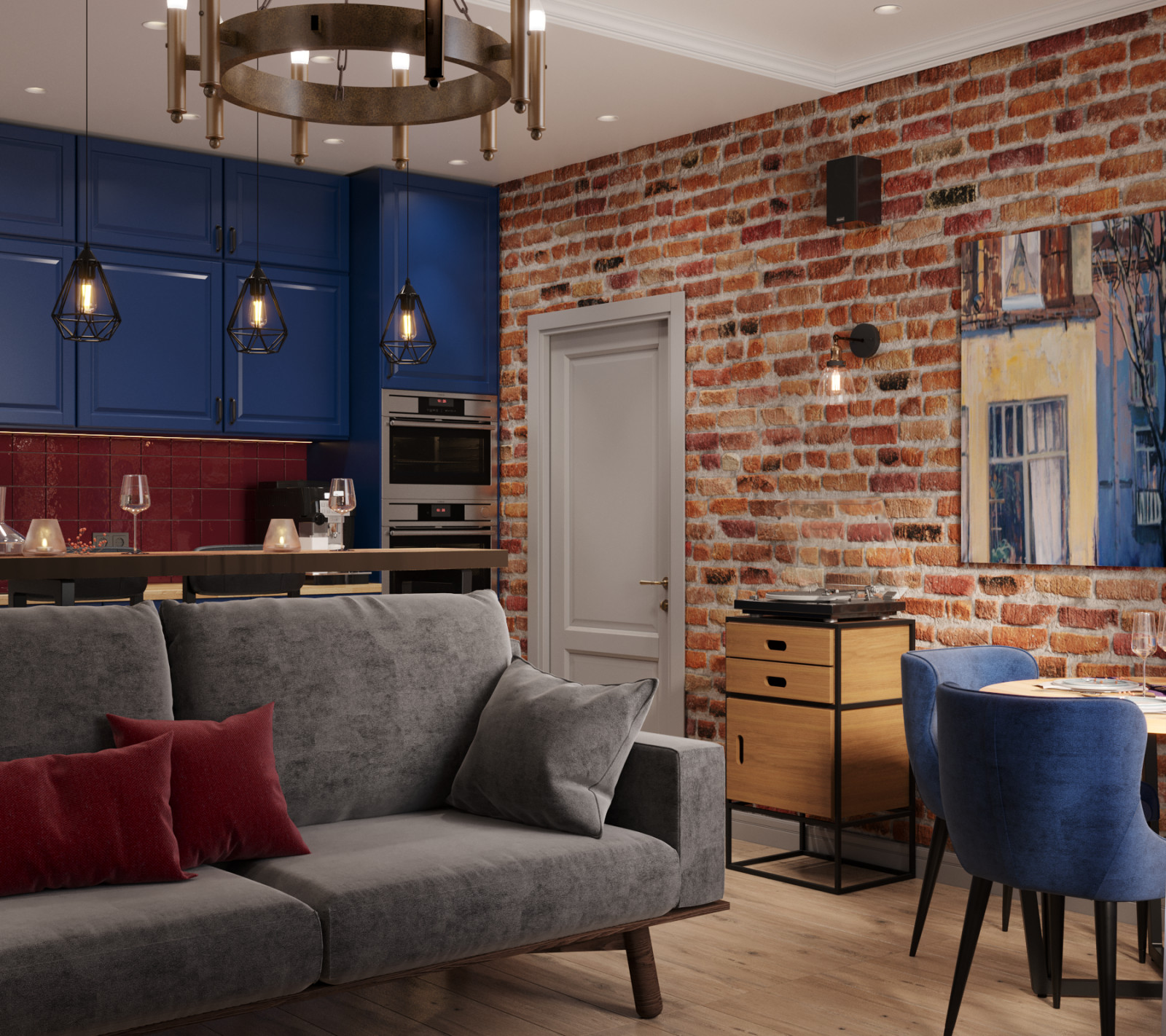 Обложка проекта: Квартира в стиле эклектика с сочетанием Лофта, Сканди и Востока.