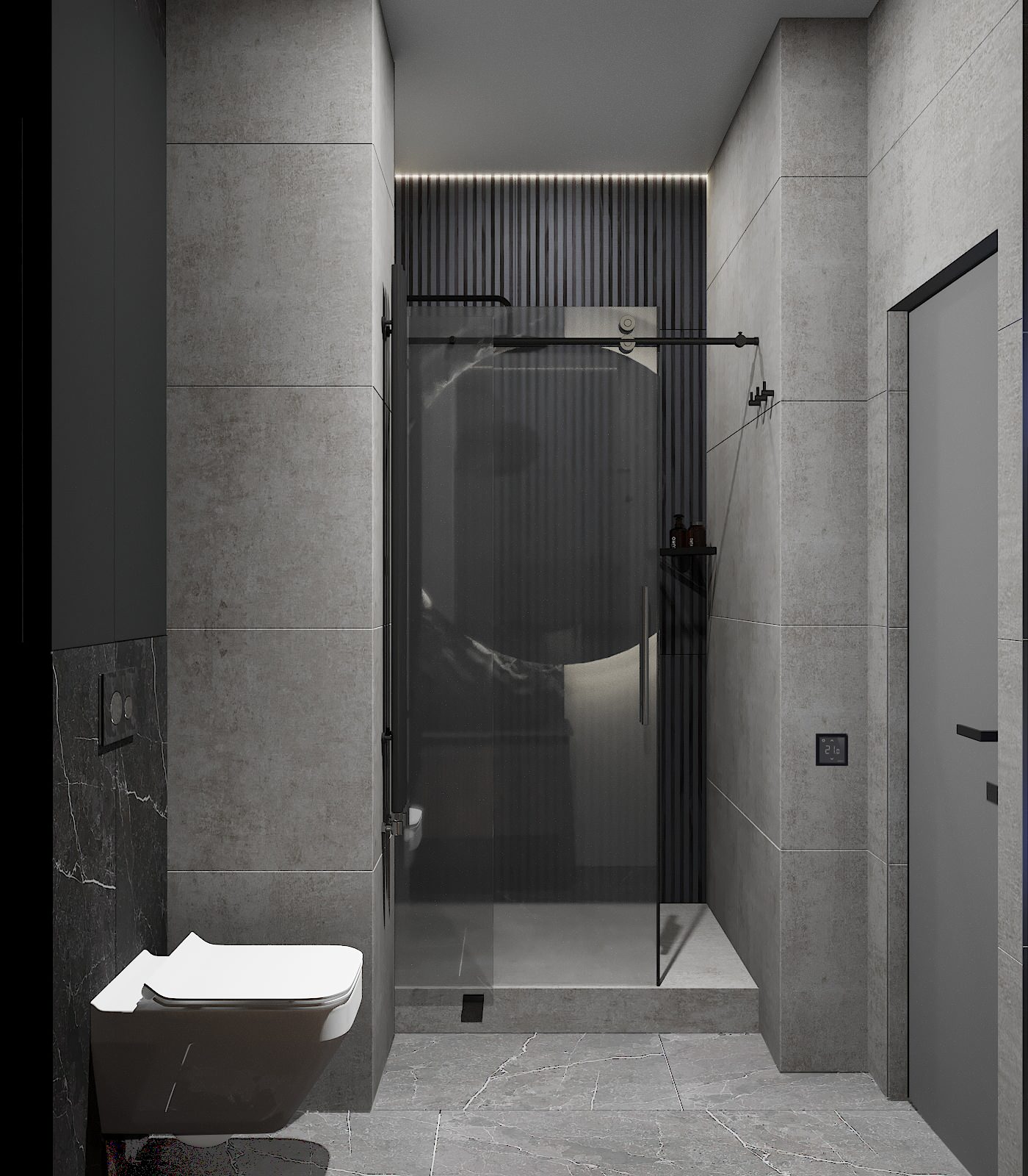 Обложка проекта: душевая со "скалой"