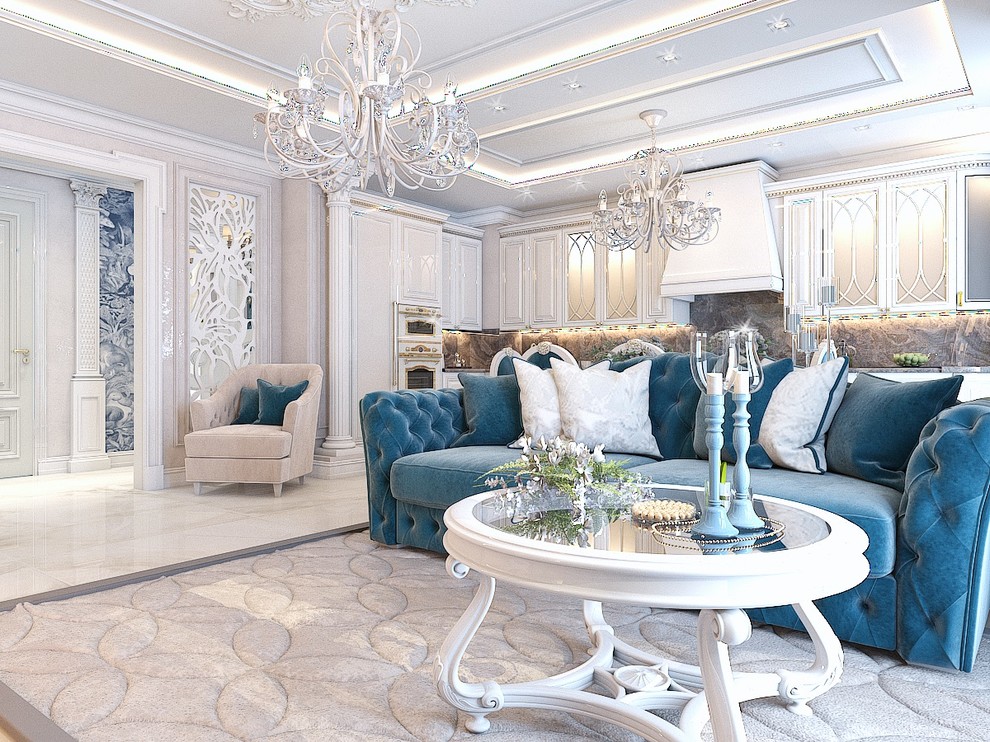 Кухня-гостиная-холл в 3-комнатной квартире. г.Ростов-на-Дону