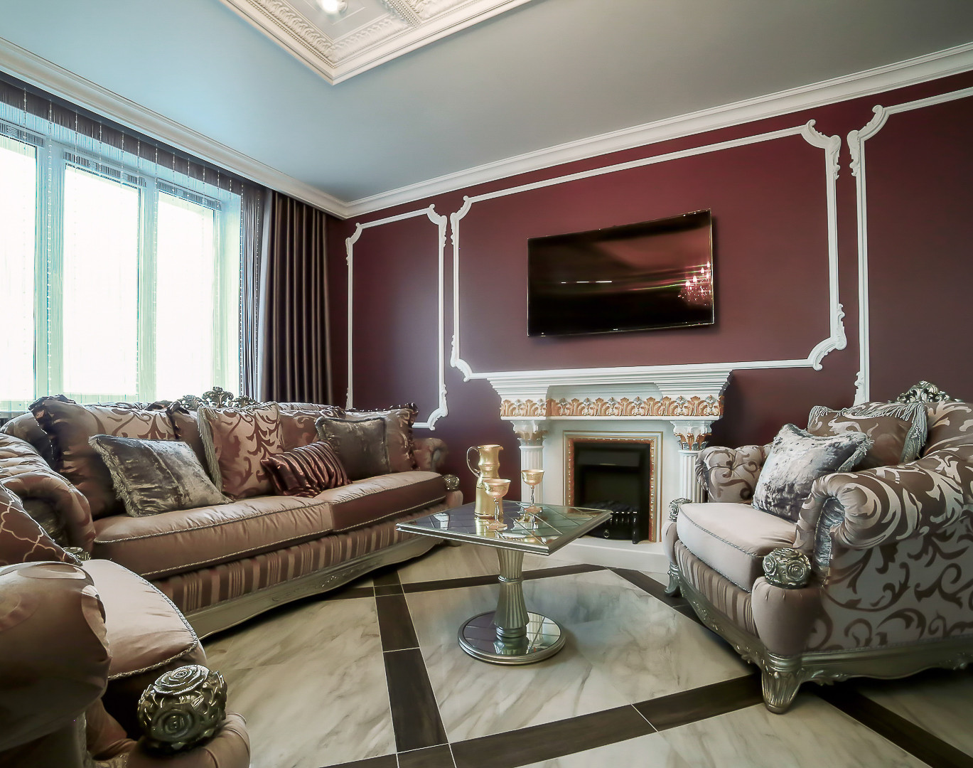 Классический интерьер трехкомнатной квартиры