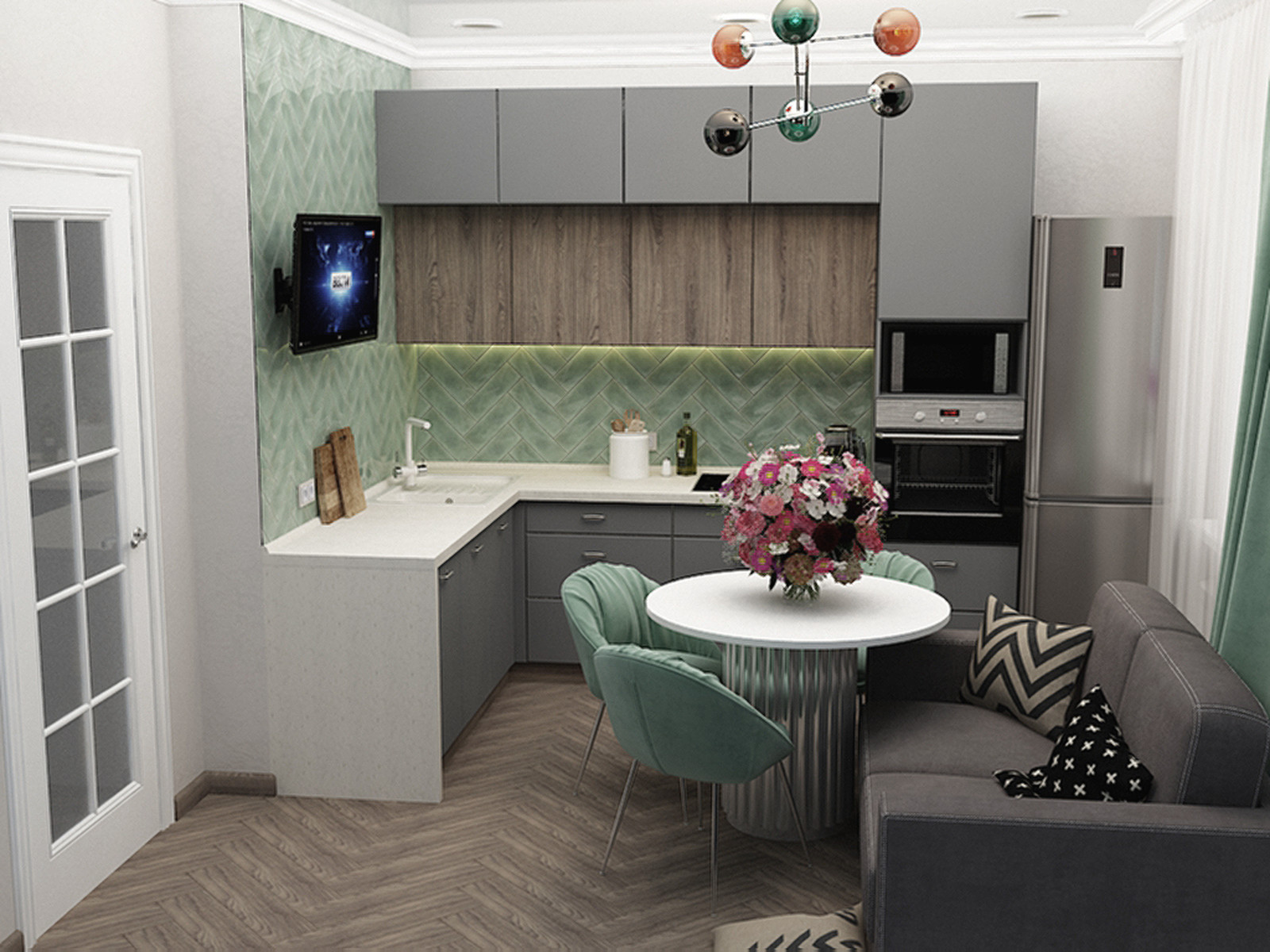 Интерьер однокомнатной квартиры по ул. Ломоносова