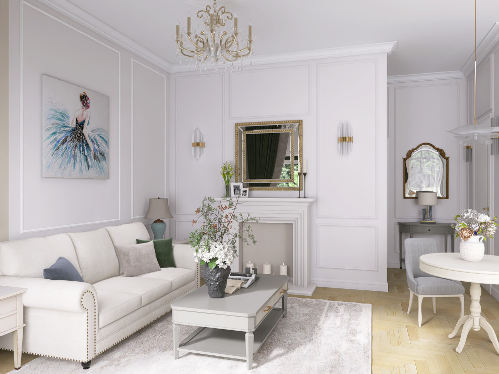 Проект кухни-гостиной в стиле "Неоклассика"