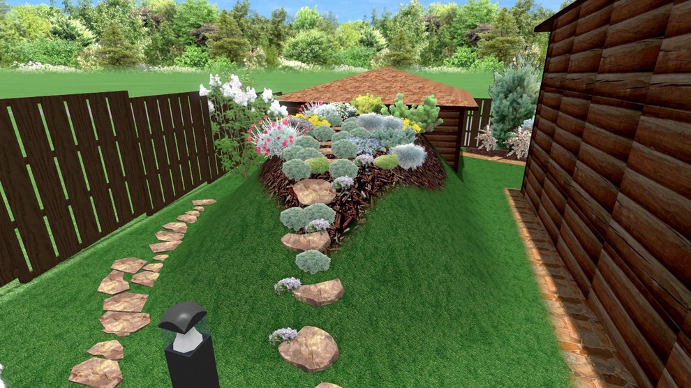 Ландшафтный дизайн участка на склоне