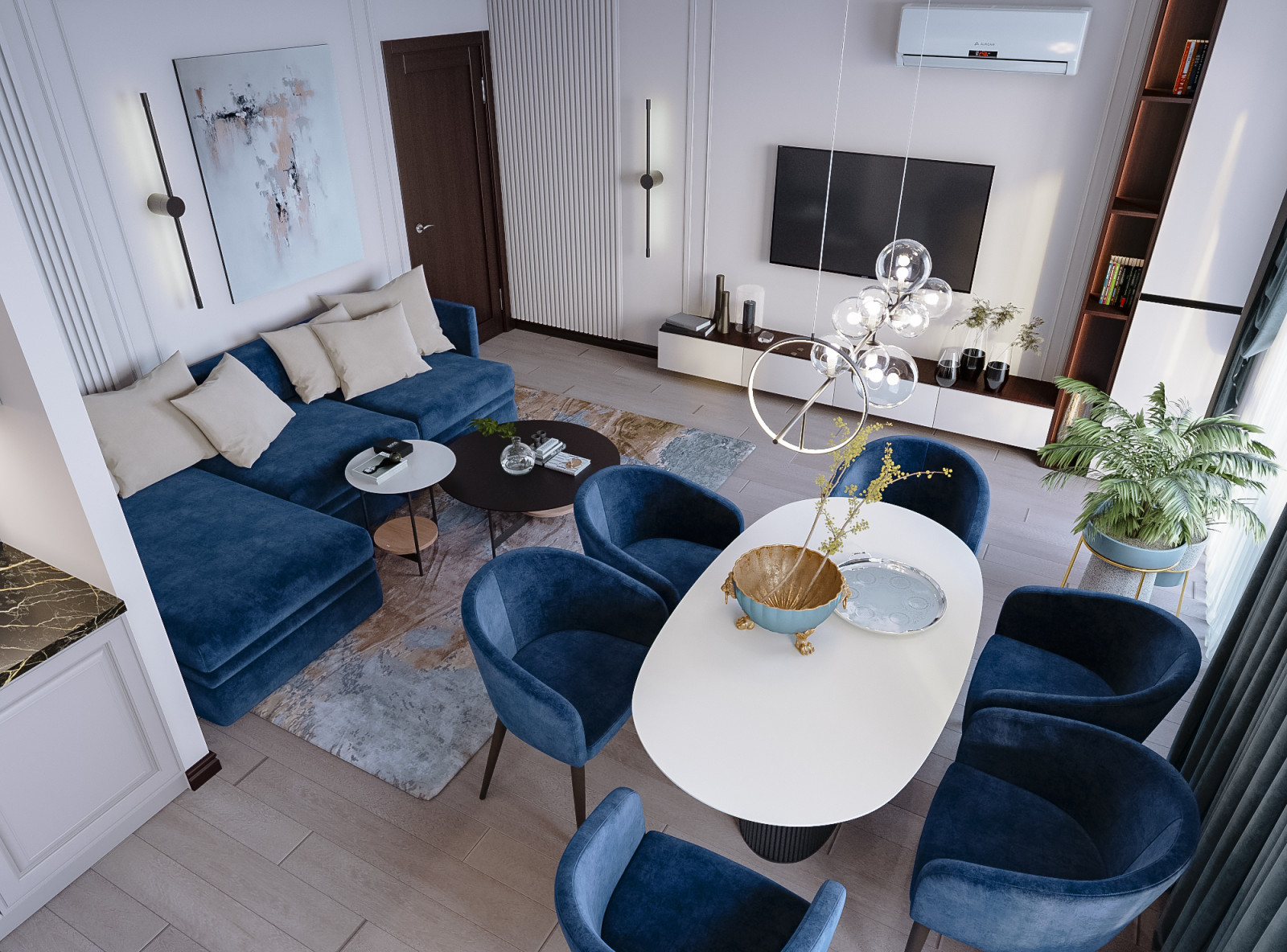 Современная квартира с элементами неоклассики