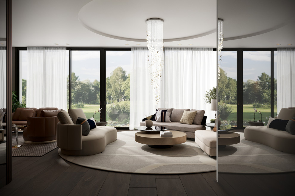 Гостиная загородного дома в Итальянском проектировании