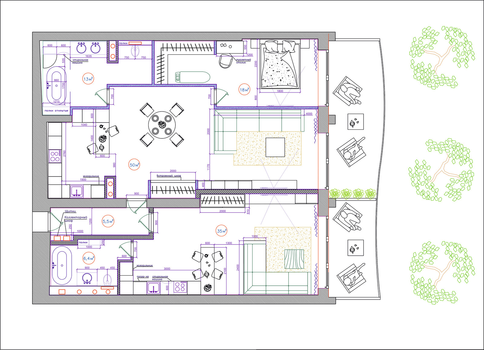 квартира 35 кв.м *Monochrome*