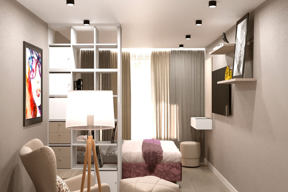 Дизайн проект однокомнатной квартиры для самостоятельной молодой девушки