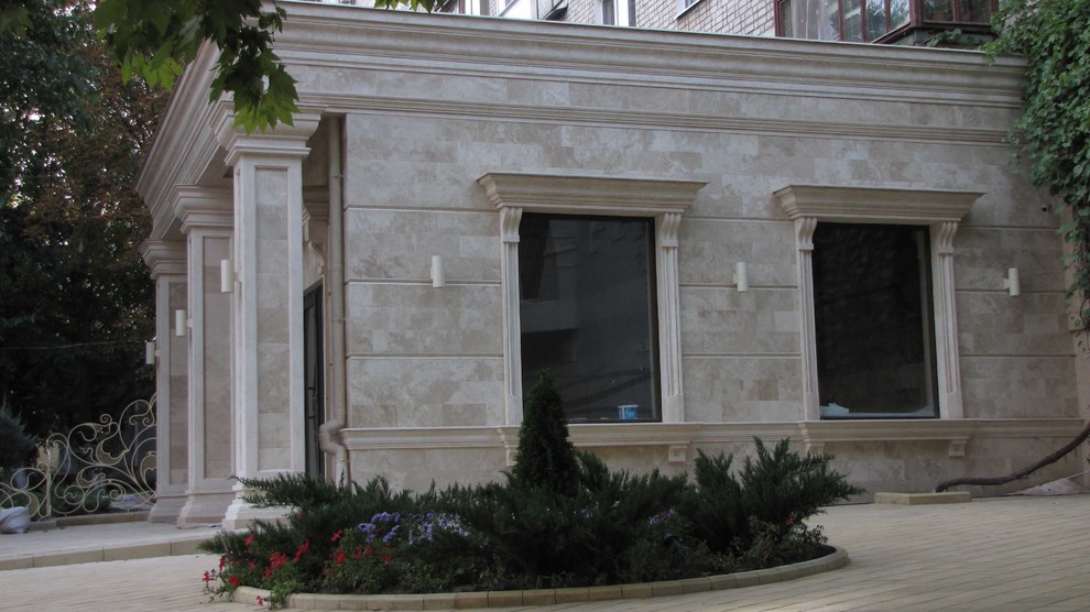 облицовка фасадов травертином из Ирана