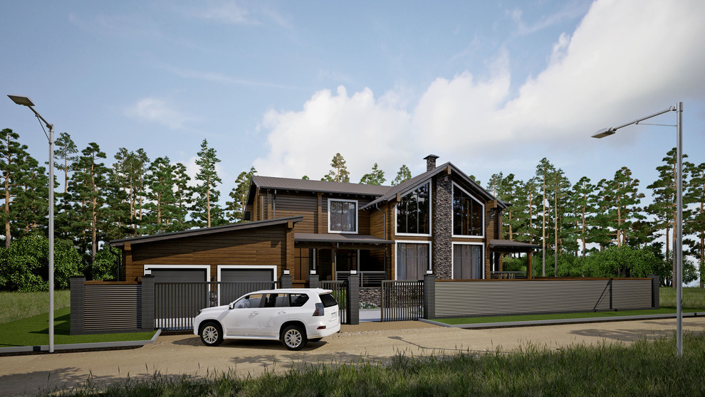 Проект дома из клееного бруса WOOD RESIDENCE 400 м^2
