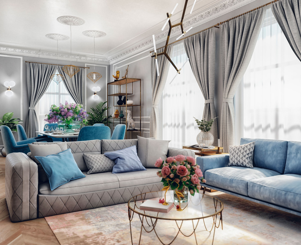 Обложка проекта: Идея объединенной гостиной