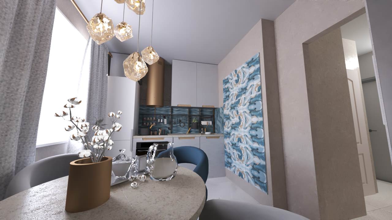 Обложка проекта: Кухня с декоративным панно