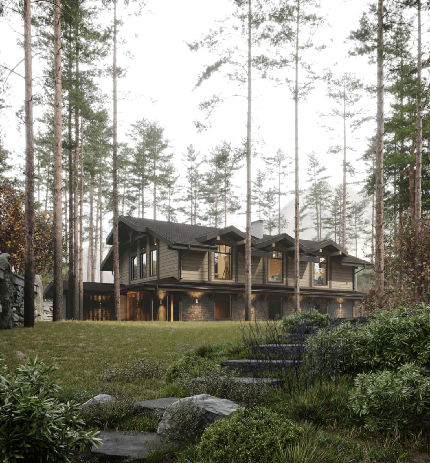 Проект гостиничного дома в горах