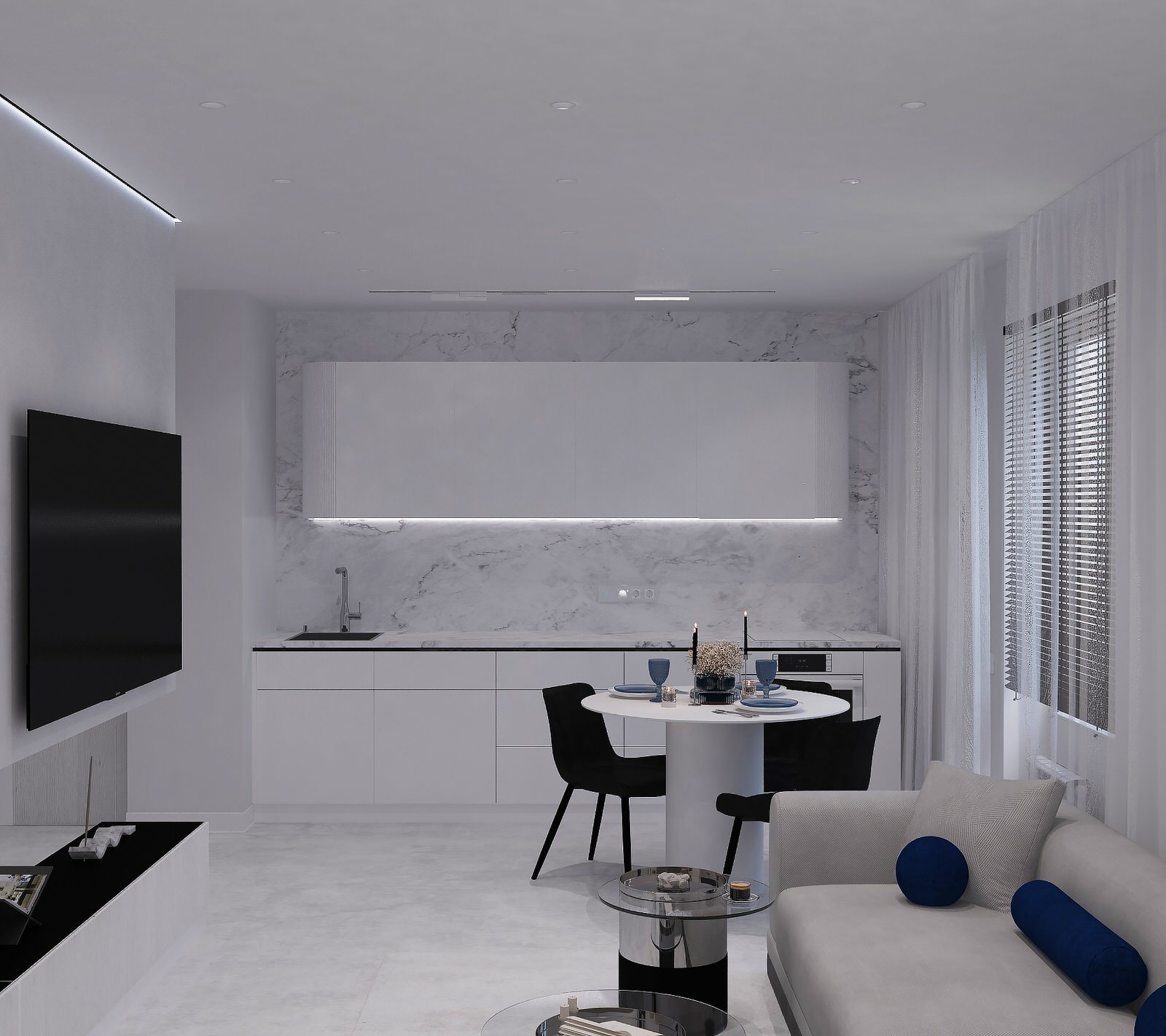 Квартира в минимализме, ул. Гурьевская, г.Новосибирск