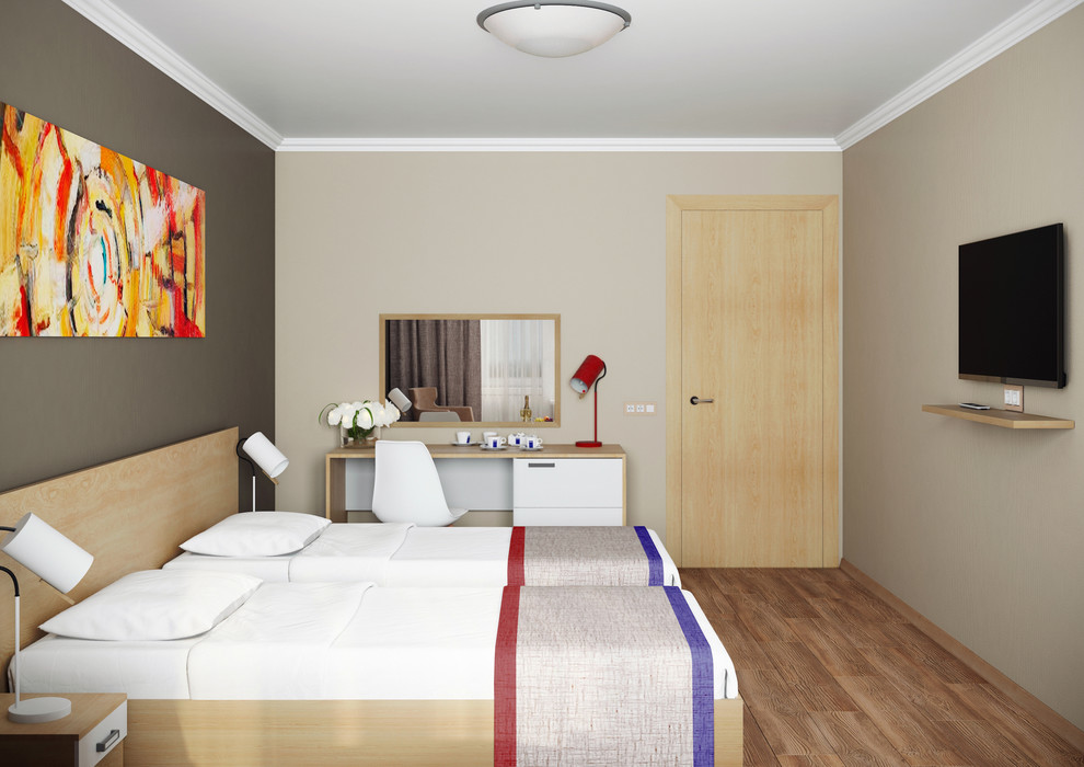 Обложка проекта: Интерьер спальни с кабинетом